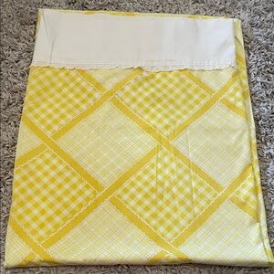 Vintage Fieldcrest Perfection Yellow Patchwork Twin Flat Sheet, Made in U.S.A.